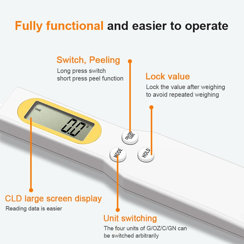 Digital LCD Spoon Measuring Scales (0.5g-500g)